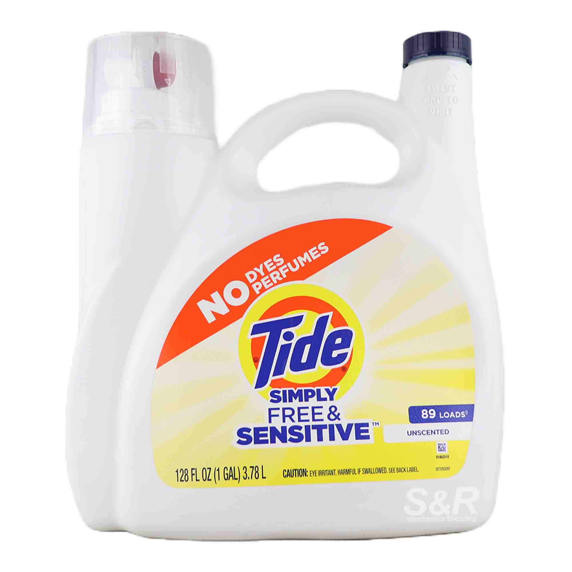 Tide Simply Free & Sensitive Liquid Detergent 3.78L